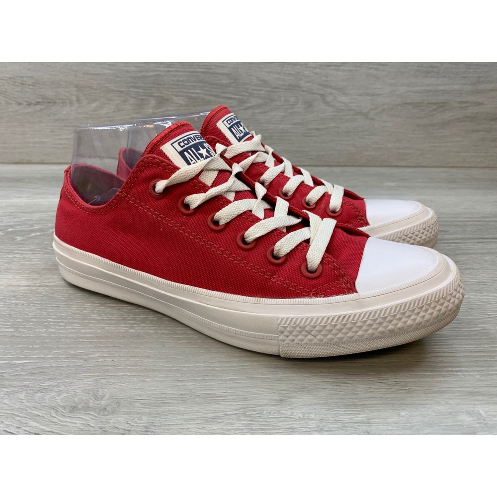 Converse Chuck Taylor All Star II Red Low Top Sneakers Women's 8 Comfort Shoes - Picture 1 of 12